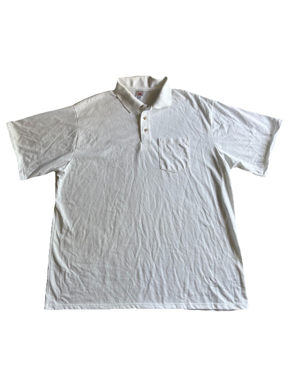 Vintage Red Kap White Polo Shirt Men’s Size XXL Single Stitch Short Sleeved
